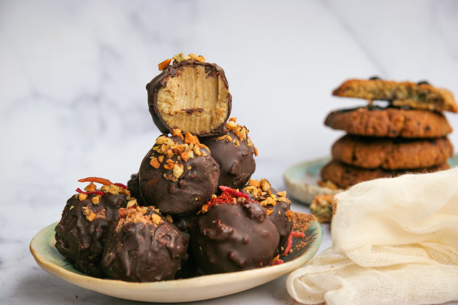 Trufas de Tahini y Naranja